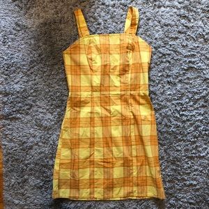 Yellow plaid dress